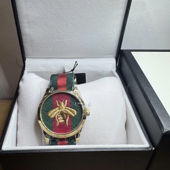 Gucci Accessories - Gucci G-Timeless Gold Tone Nylon Watch 38mm Unisex